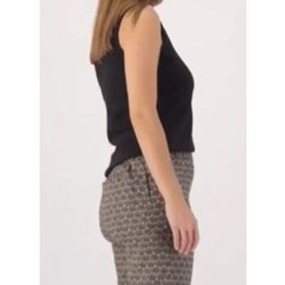 Bridgehampton Womens 22P Linen Pants w/ Fringe Black Shell Elastic Waist NWOT) - Picture 2 of 3